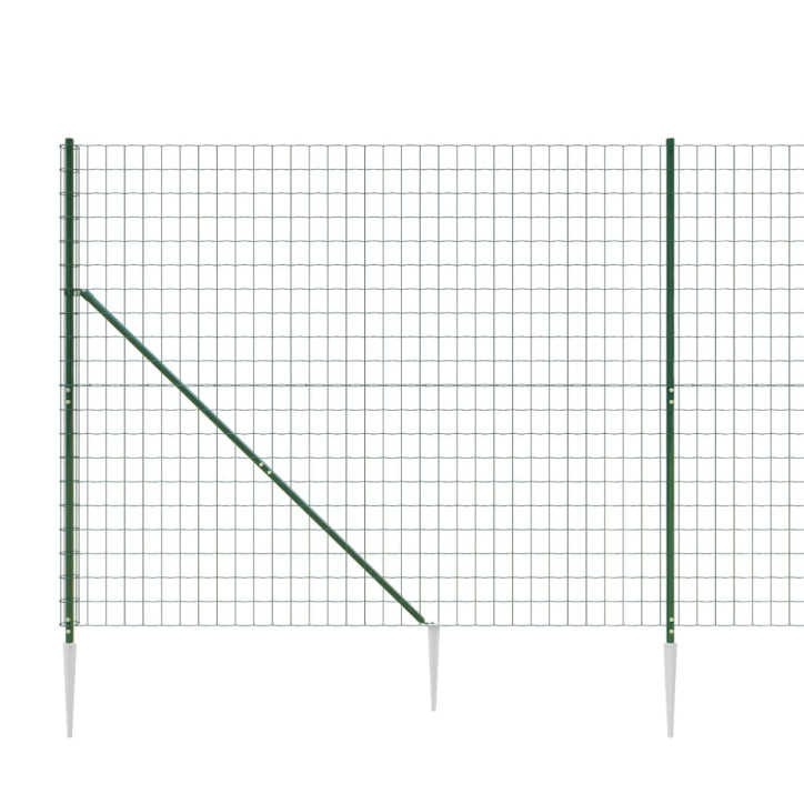 Vielinė tinklinė tvora su smaigais, žalios spalvos, 1,4x25m