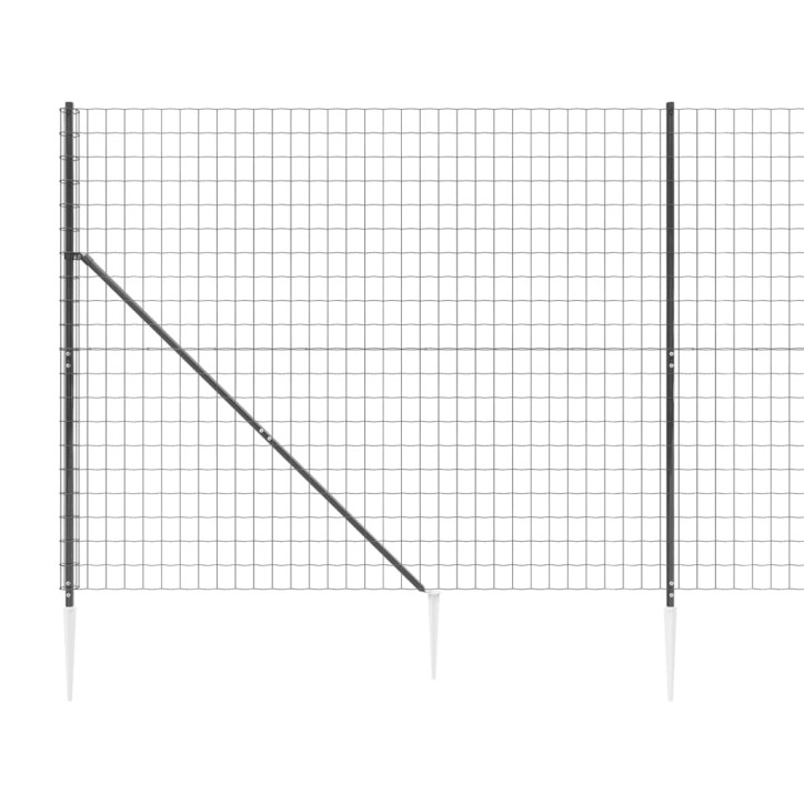 Vielinė tinklinė tvora su smaigais, antracito spalvos, 1,8x10m