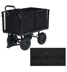 Sodo vežimėlio įdėklas, juodos spalvos, 81x41x40cm, audinys