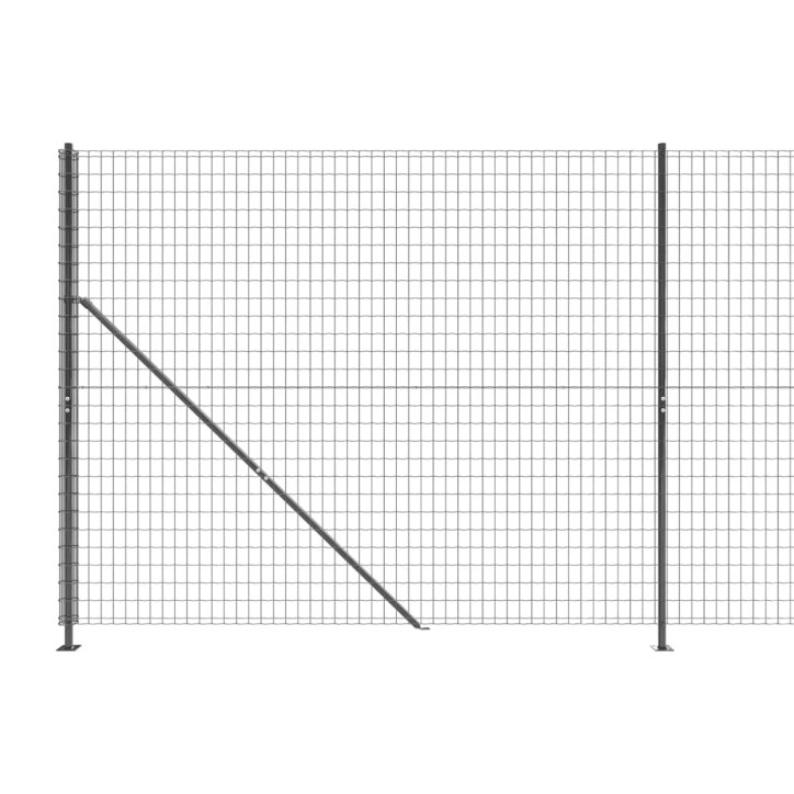 Vielinė tinklinė tvora su flanšais, antracito spalvos, 1,6x25 m