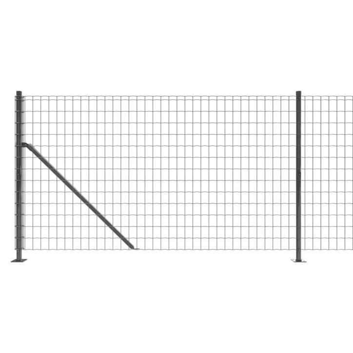 Vielinė tinklinė tvora su flanšais, antracito spalvos, 0,8x25 m