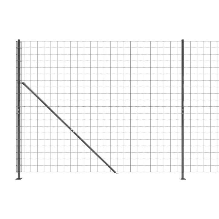 Vielinė tinklinė tvora su flanšais, antracito spalvos, 1,6x25 m