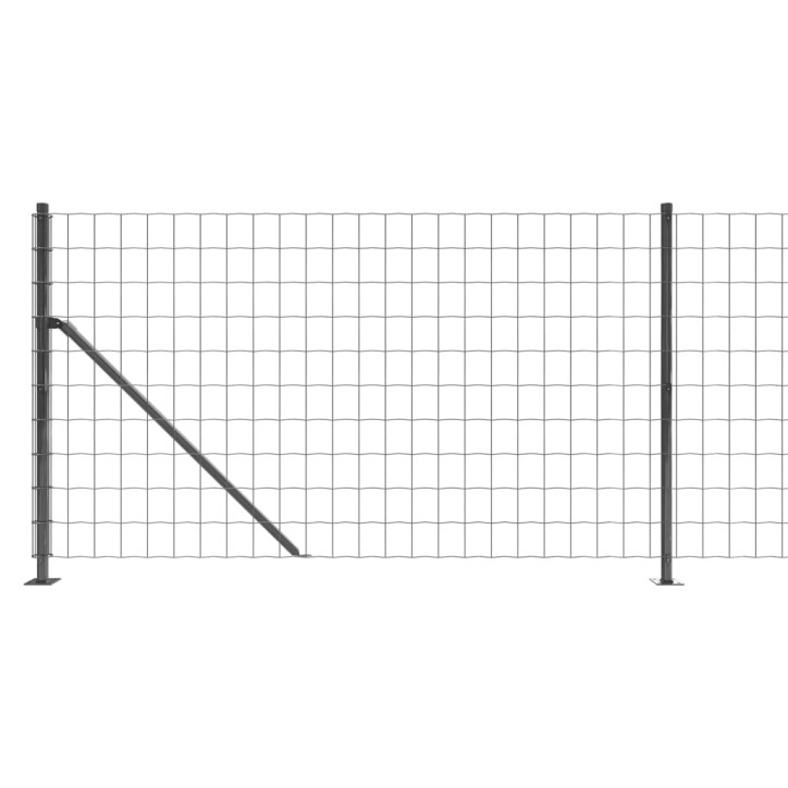 Vielinė tinklinė tvora su flanšais, antracito spalvos, 1x25 m