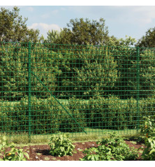 Vielinė tinklinė tvora su flanšais, žalios spalvos, 1,4x25 m