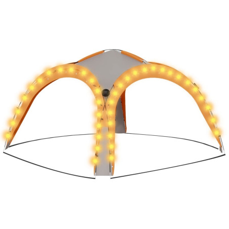 Palapinė su LED ir 4 sienomis, pilka ir oranžinė, 3,6x3,6x2,3m