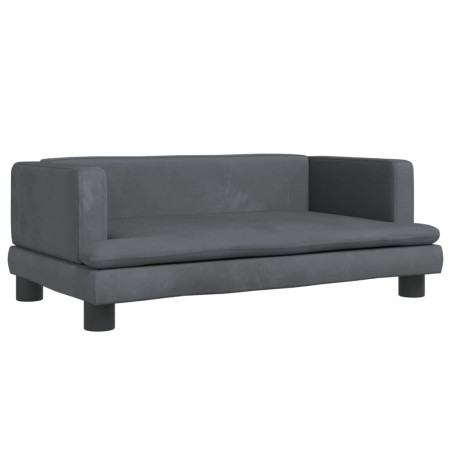 Vaikiška sofa, tamsiai pilkos spalvos, 80x45x30cm, aksomas