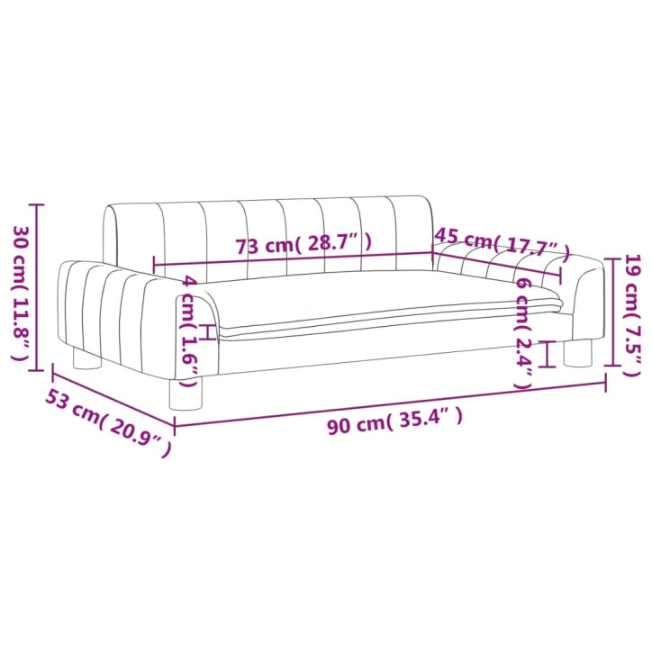 Vaikiška sofa, tamsiai pilkos spalvos, 90x53x30cm, audinys