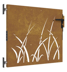 Sodo vartai, 85x75cm, corten plienas, žolės dizaino