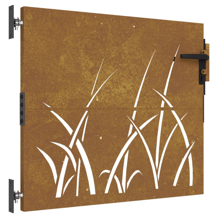 Sodo vartai, 85x75cm, corten plienas, žolės dizaino