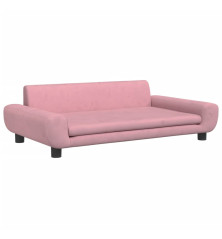 Vaikiška sofa, rožinės spalvos, 100x54x33cm, aksomas