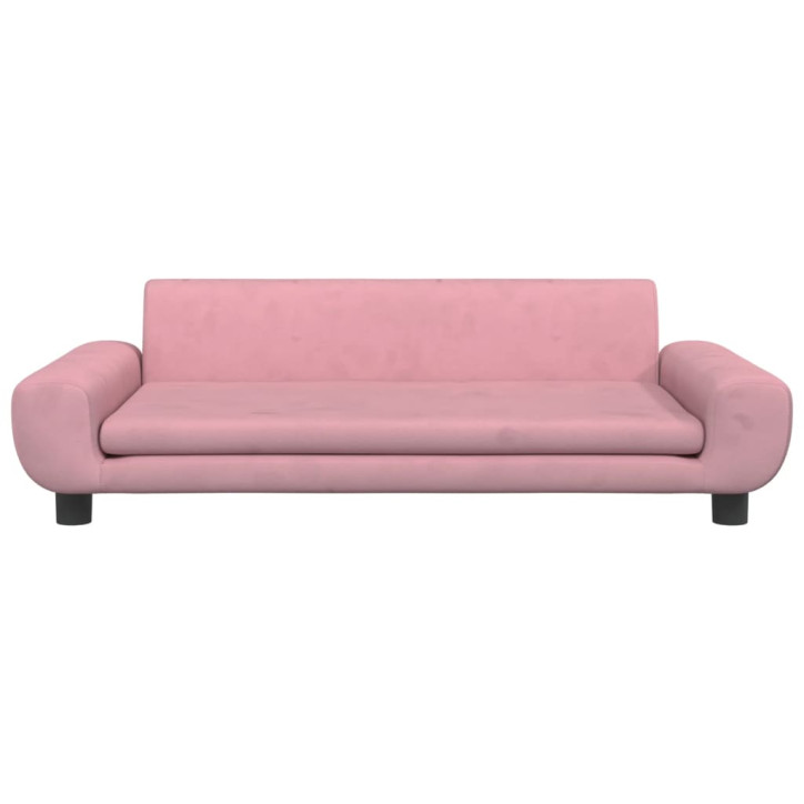 Vaikiška sofa, rožinės spalvos, 100x54x33cm, aksomas