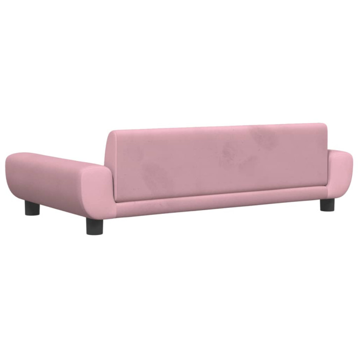 Vaikiška sofa, rožinės spalvos, 100x54x33cm, aksomas