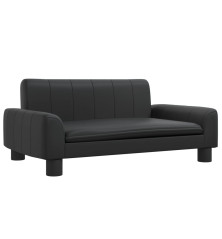 Vaikiška sofa, juodos spalvos, 70x45x30cm, dirbtinė oda