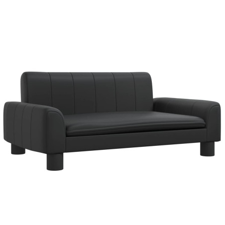 Vaikiška sofa, juodos spalvos, 70x45x30cm, dirbtinė oda