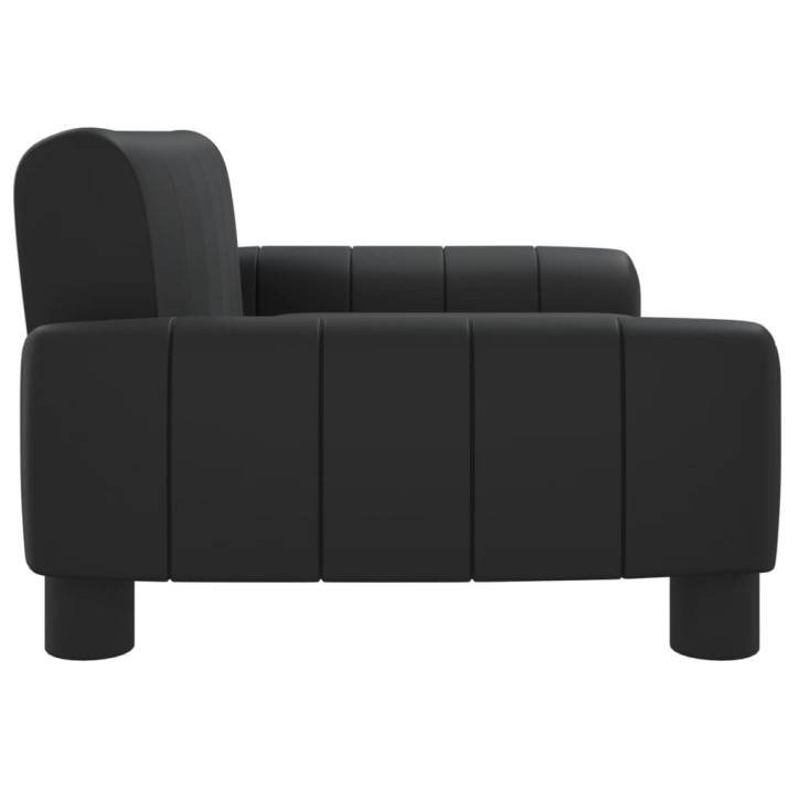 Vaikiška sofa, juodos spalvos, 70x45x30cm, dirbtinė oda