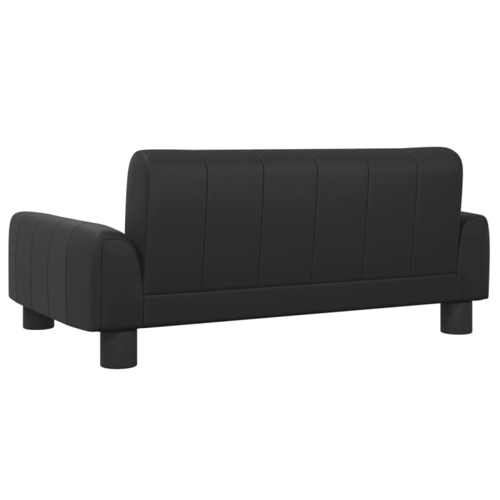 Vaikiška sofa, juodos spalvos, 70x45x30cm, dirbtinė oda