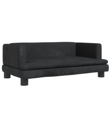 Vaikiška sofa, juodos spalvos, 80x45x30cm, aksomas