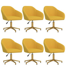 Pasukamos valgomojo kėdės, 6vnt., geltonos spalvos, aksomas