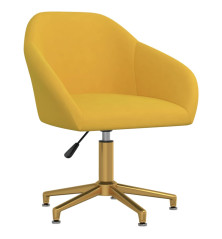 Pasukamos valgomojo kėdės, 6vnt., geltonos spalvos, aksomas