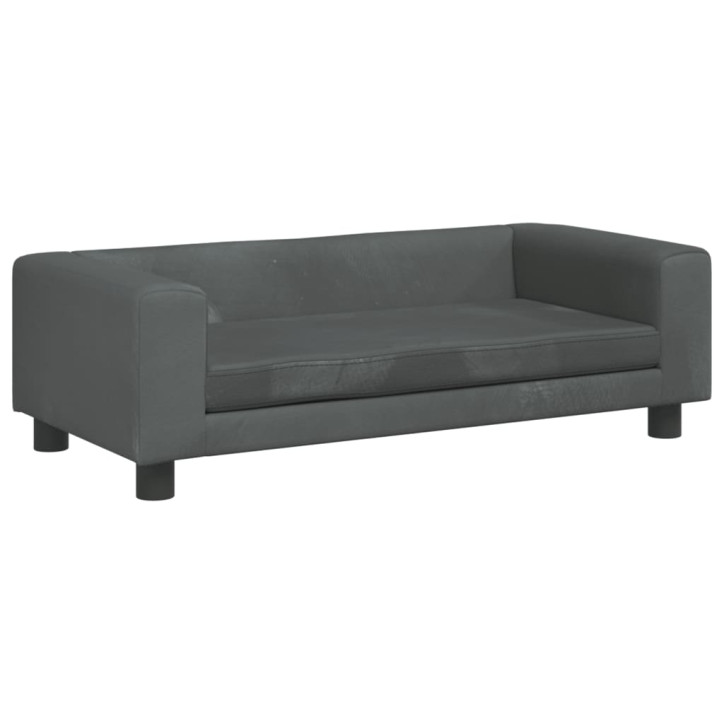 Vaikiška sofa su pakoja, tamsiai pilka, 100x50x30cm, aksomas