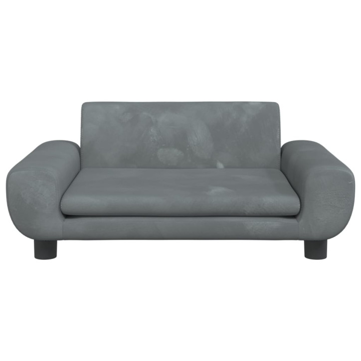 Vaikiška sofa, tamsiai pilkos spalvos, 70x45x33cm, aksomas