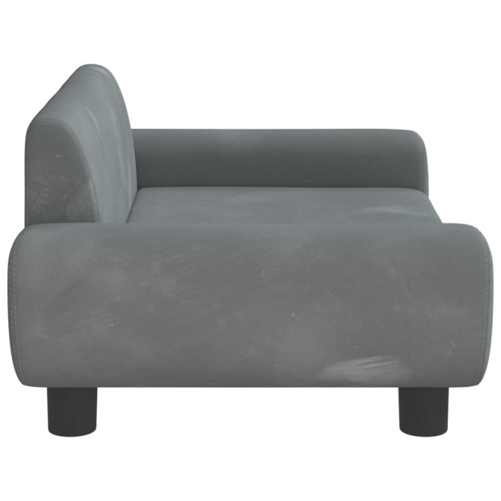 Vaikiška sofa, tamsiai pilkos spalvos, 70x45x33cm, aksomas