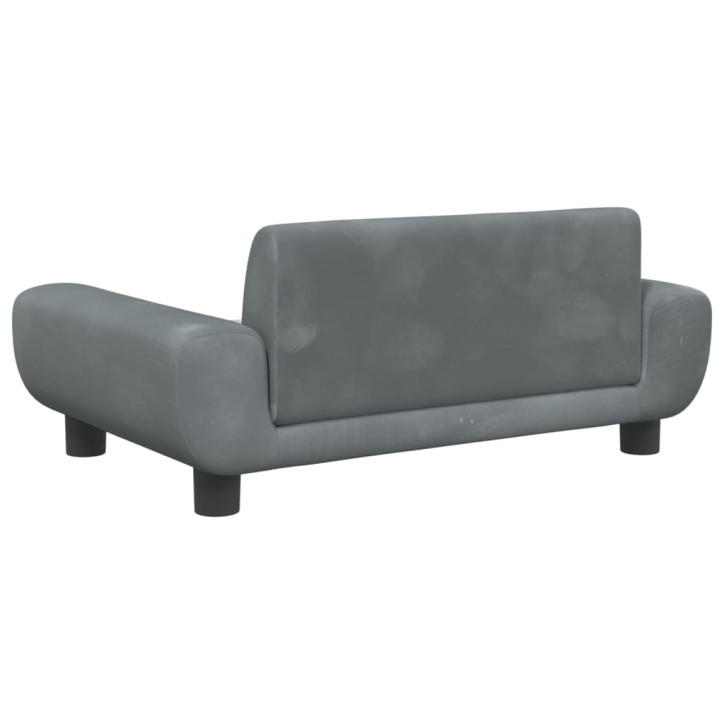 Vaikiška sofa, tamsiai pilkos spalvos, 70x45x33cm, aksomas