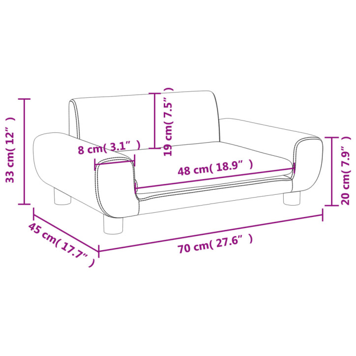 Vaikiška sofa, tamsiai pilkos spalvos, 70x45x33cm, aksomas