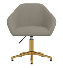 Pasukama biuro kėdė, šviesiai pilkos spalvos, aksomas (330589)