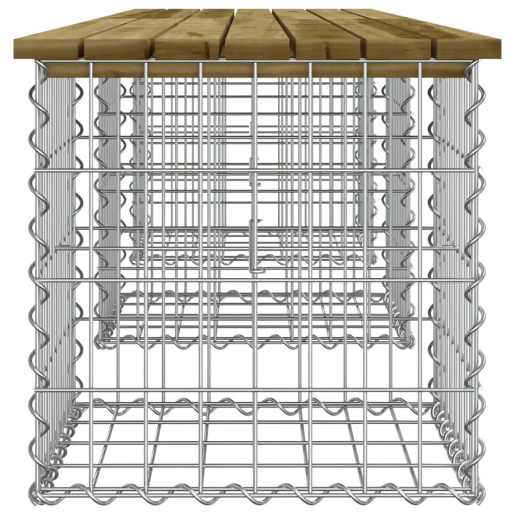 Sodo suoliukas, 203x44x42cm, impregnuota pušis, gabiono dizaino