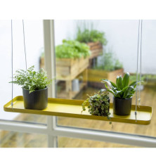 Esschert Design Pakabinamas padėklas augalams, auksinis, stačiakampis