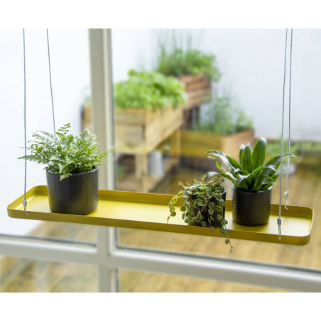 Esschert Design Pakabinamas padėklas augalams, auksinis, stačiakampis