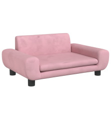 Vaikiška sofa, rožinės spalvos, 70x45x33cm, aksomas