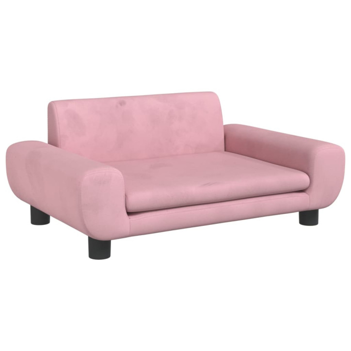 Vaikiška sofa, rožinės spalvos, 70x45x33cm, aksomas