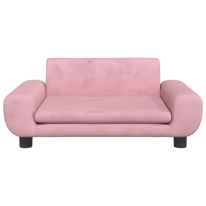 Vaikiška sofa, rožinės spalvos, 70x45x33cm, aksomas