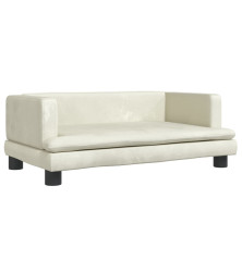 Vaikiška sofa, kreminės spalvos, 80x45x30cm, aksomas