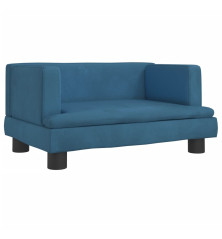 Vaikiška sofa, mėlynos spalvos, 60x40x30cm, aksomas