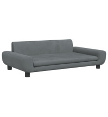 Vaikiška sofa, tamsiai pilkos spalvos, 100x54x33cm, aksomas