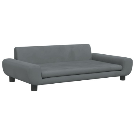 Vaikiška sofa, tamsiai pilkos spalvos, 100x54x33cm, aksomas