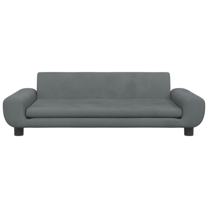 Vaikiška sofa, tamsiai pilkos spalvos, 100x54x33cm, aksomas