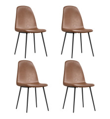 Valgomojo kėdės, 4vnt., rudos, 43,5x53,5x84cm, dirbtinė oda