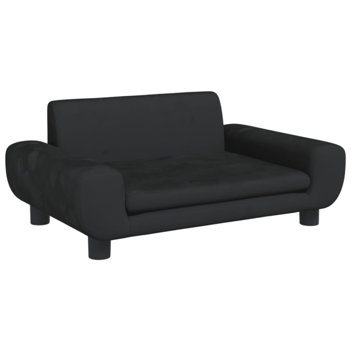 Vaikiška sofa, juodos spalvos, 70x45x33cm, aksomas