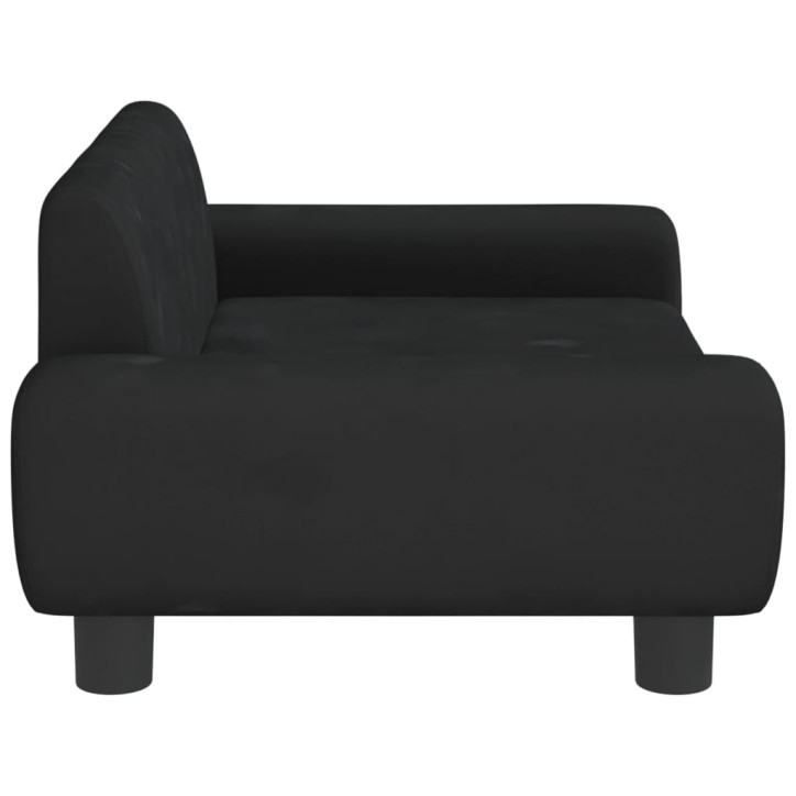 Vaikiška sofa, juodos spalvos, 70x45x33cm, aksomas