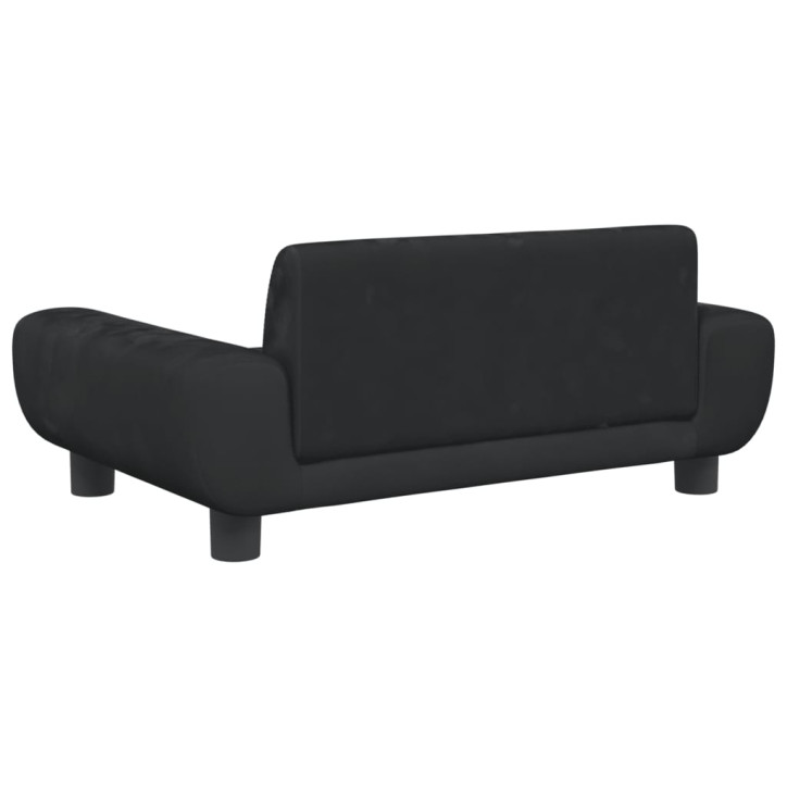 Vaikiška sofa, juodos spalvos, 70x45x33cm, aksomas