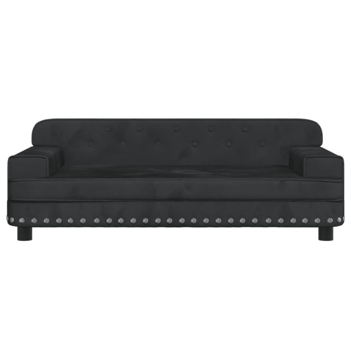 Vaikiška sofa, juodos spalvos, 90x53x30cm, aksomas