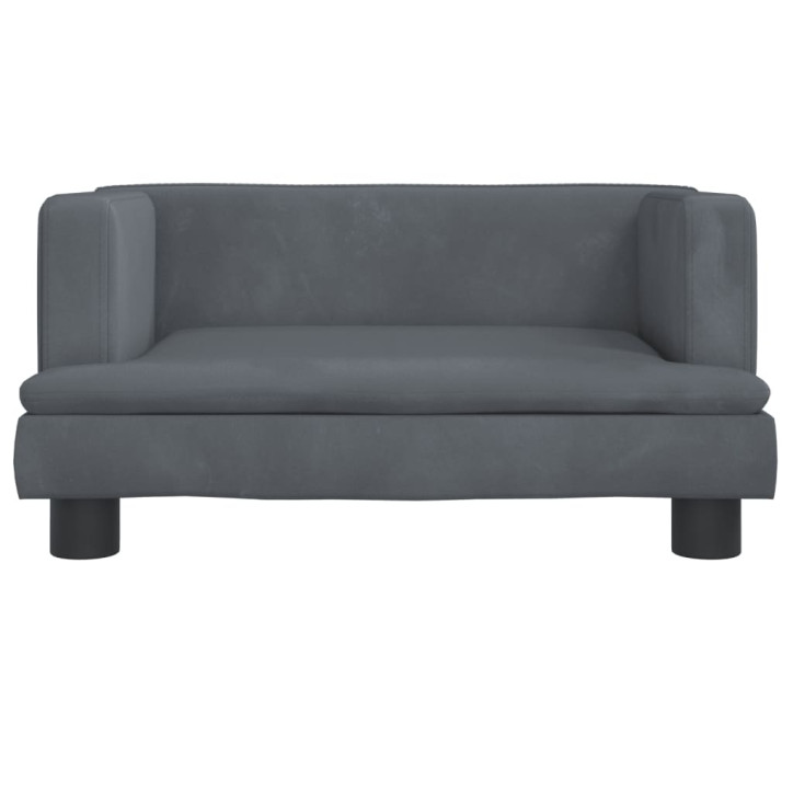 Vaikiška sofa, tamsiai pilkos spalvos, 60x40x30cm, aksomas