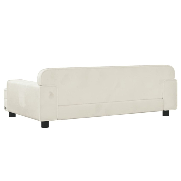 Vaikiška sofa, kreminės spalvos, 90x53x30cm, aksomas