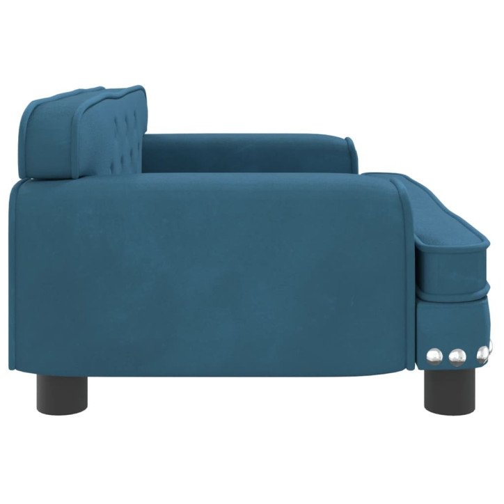 Vaikiška sofa, mėlynos spalvos, 70x45x30cm, aksomas