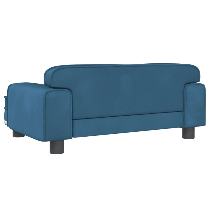 Vaikiška sofa, mėlynos spalvos, 70x45x30cm, aksomas