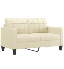 Dvivietė sofa, kreminės spalvos, 140cm, dirbtinė oda